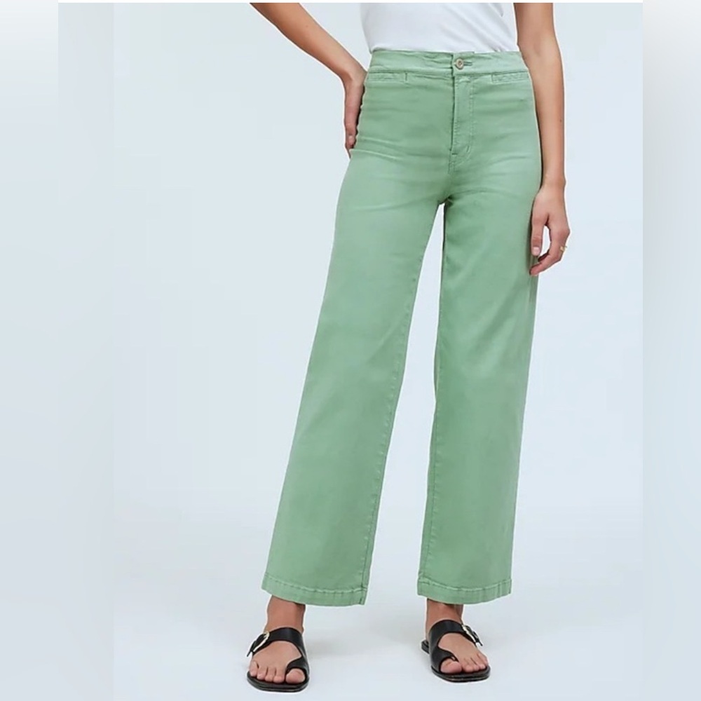 Madewell Wide Leg Pants in Sage Green